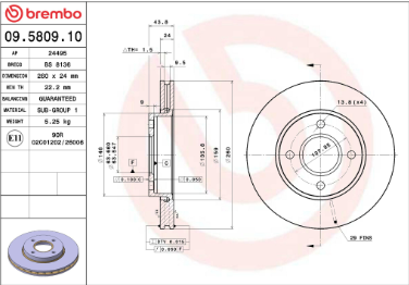 Dischi Freno BREMBO, Ford - immagine 2